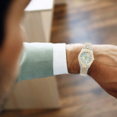 Personalized Two-Tone Watch ∣ Aqua Marble Gift Horloge