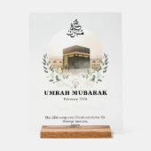 Personalized Umrah Mubarak Acrylic Sign (Recto)