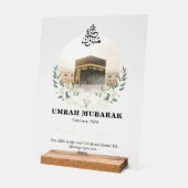 Personalized Umrah Mubarak Acrylic Sign (Angle)