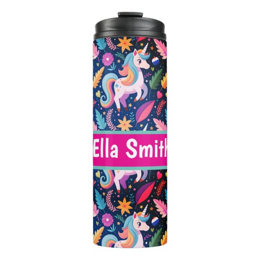 Personalized unicorn drink tumbler thermosbeker (Voorkant)
