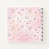 Personalized Unicorn Kids Sketchbook Notitieboek (Achterkant)