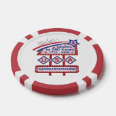 Personalized USA 250–Patriotic Retro Marquee Poker Chips (Enkel)