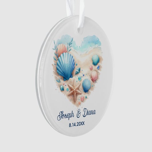 Personalized Valentine Anniversary Seashell Heart (devant)