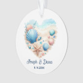 Personalized Valentine Anniversary Seashell Heart (devant)