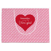 Personalized Valentine Gift Bag With Love You Text Groot Cadeauzakje (Voorkant)