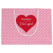 Personalized Valentine Gift Bag With Love You Text Groot Cadeauzakje (Achterkant)