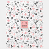 Personalized Valentine Gift Blanket Hand Drawn Tex Fleece Deken (Voorkant)