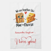 Personalized Valentine Kitchen Towel Food Puns Theedoek (Verticaal)