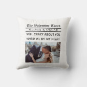 Personalized Valentine Newspaper Photo Kussen (Achterkant)