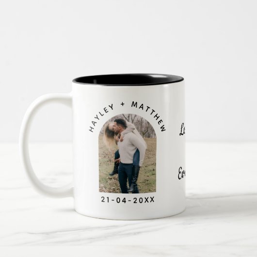 Personalized Valentine Photo Mug Tweekleurige Koffiemok (Links)