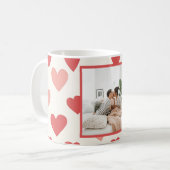 Personalized Valentine Photo Mug with Red Hearts (Devant gauche)