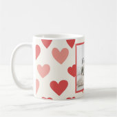 Personalized Valentine Photo Mug with Red Hearts (Gauche)