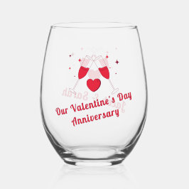 Personalized Valentine’s Anniversary  Wijnglas Zonder Voet