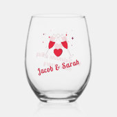Personalized Valentine’s Anniversary  Wijnglas Zonder Voet (Achterkant)