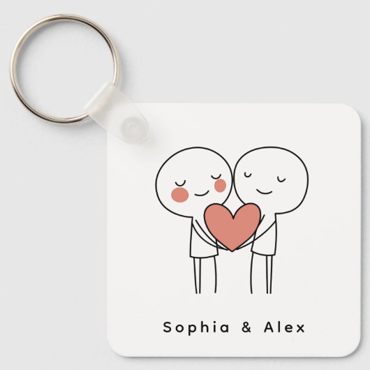Personalized Valentine’s Couple Matching Keychain (Voorkant)
