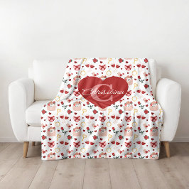 Personalized Valentine’s Day Fleece Blanket Deken