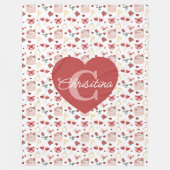 Personalized Valentine’s Day Fleece Blanket Deken (Voorkant)