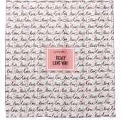 Personalized Valentine Shower Curtain Pink Black Douchegordijn (Voorkant)