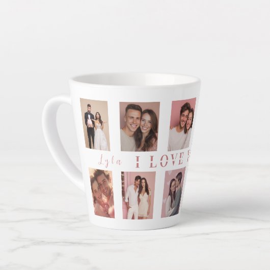 Personalized Valentine's Day Latte Mug Photos Latte Mok (Linkerhoek)