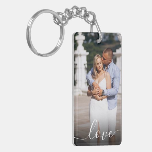 Personalized Valentine's Day Photo Love Script Sleutelhanger (Voorkant Links)