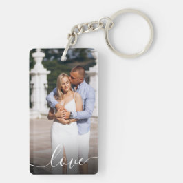 Personalized Valentine's Day Photo Love Script Sleutelhanger