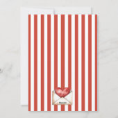 personalized valentines red striped bear  feestdagenkaart (Achterkant)
