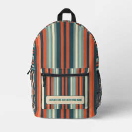 Personalized Vertical Stripe Backpack Bedrukte Rugzak