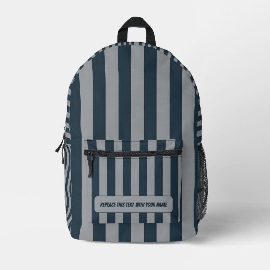 Personalized Vertical Stripe Backpack Bedrukte Rugzak (Voorkant)
