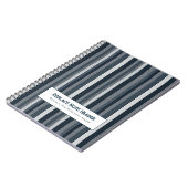 Personalized Vertical Stripe Blue Grey Notitieboek (Linkerzijde)