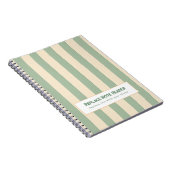 Personalized Vertical Stripe Green Cream Notitieboek (Rechterzijde)