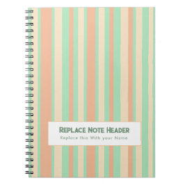 Personalized Vertical Stripe Green Orange Notitieboek