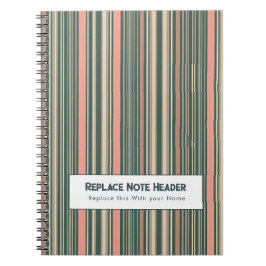 Personalized Vertical Stripe Teal Pink Notitieboek
