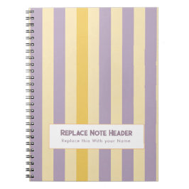 Personalized Vertical Stripe Yellow Lavender Notitieboek