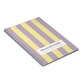 Personalized Vertical Stripe Yellow Lavender Notitieboek (Rechterzijde)