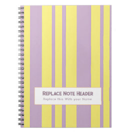 Personalized Vertical Stripe Yellow Lavender Notitieboek