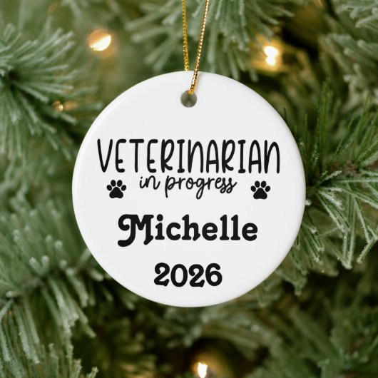 Personalized Veterinarian In Progress  Keramisch Ornament (Boom)