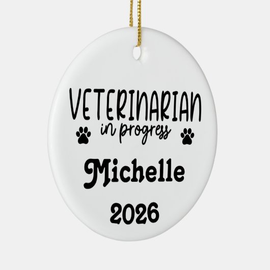 Personalized Veterinarian In Progress  Keramisch Ornament (Rechts)
