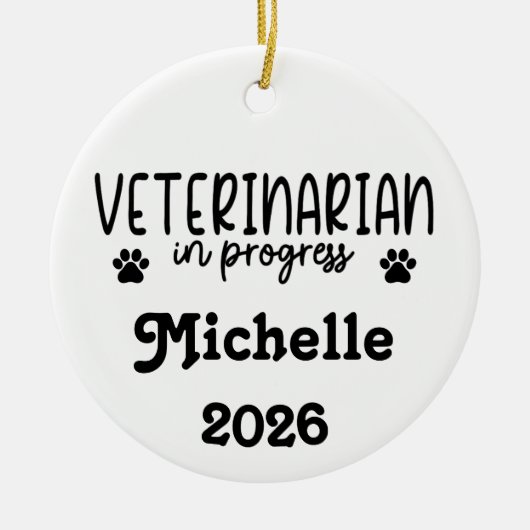 Personalized Veterinarian In Progress  Keramisch Ornament (Voorkant)