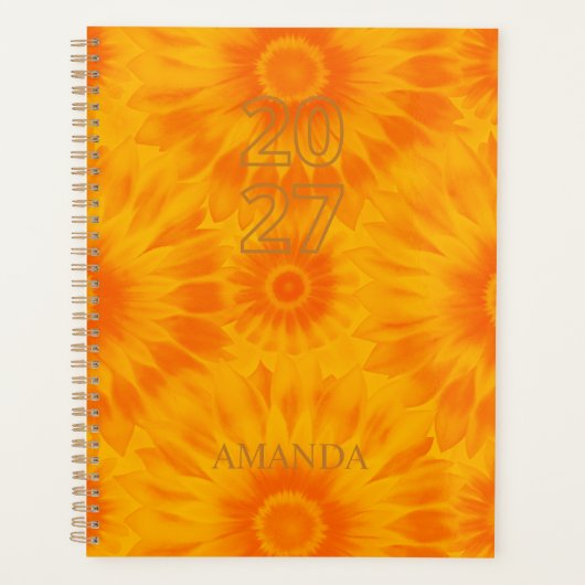 Personalized Vibrant Sunflower Orange Tie-Dye Art (Devant)