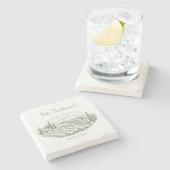 Personalized Vineyard Wedding Coasters  Stenen Onderzetter (Zijkant)