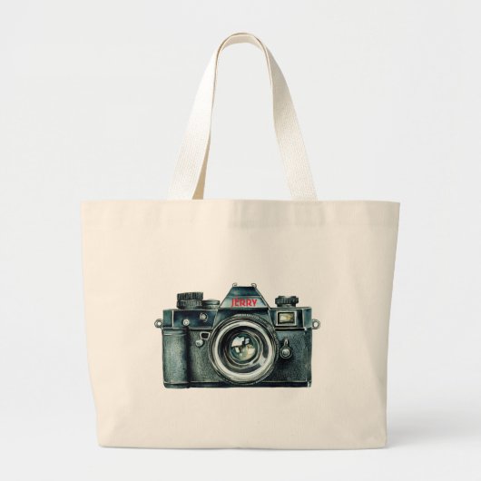 Personalized Vintage Camera Tote Bag (Devant)