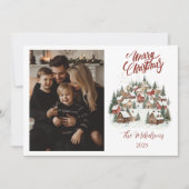 Personalized Vintage Christmas Town Feestdagenkaart (Voorkant)