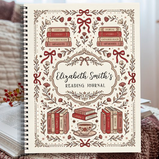 Personalized Vintage Coquette Reading Journal Notitieboek