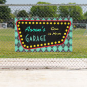 Personalized Vintage Garage Sign Banner (Insitu)