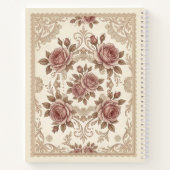 Personalized Vintage Rose Monogram Notebook Notitieboek (Achterkant)