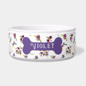 Personalized Violet Purple Floral Voerbakje (Voorkant)