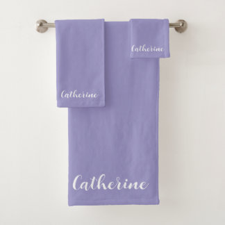 Personalized Violet Towels Set with Name 