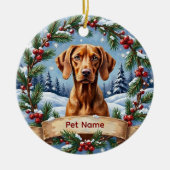 Personalized Vizsla Christmas Keramisch Ornament (Voorkant)