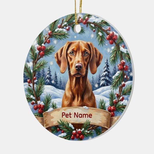 Personalized Vizsla Christmas Keramisch Ornament (Links)