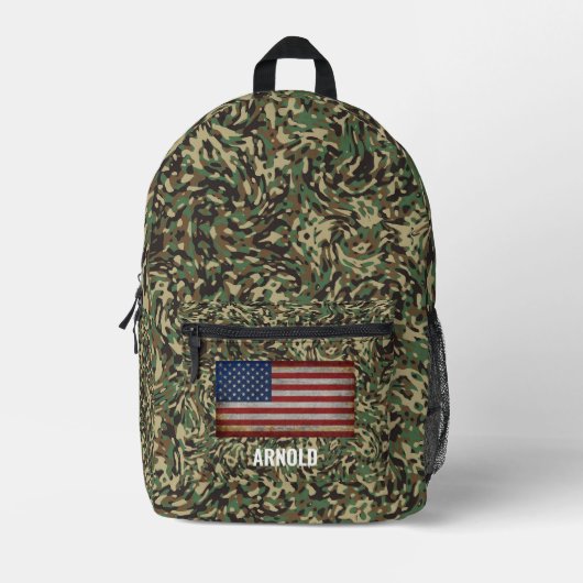 PERSONALIZED VLAG AANGEPASTE NAAM CAMO TAS (Voorkant)